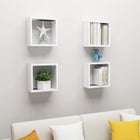 Wandplank kubus 30x15x30 cm wit set 4 stuks
