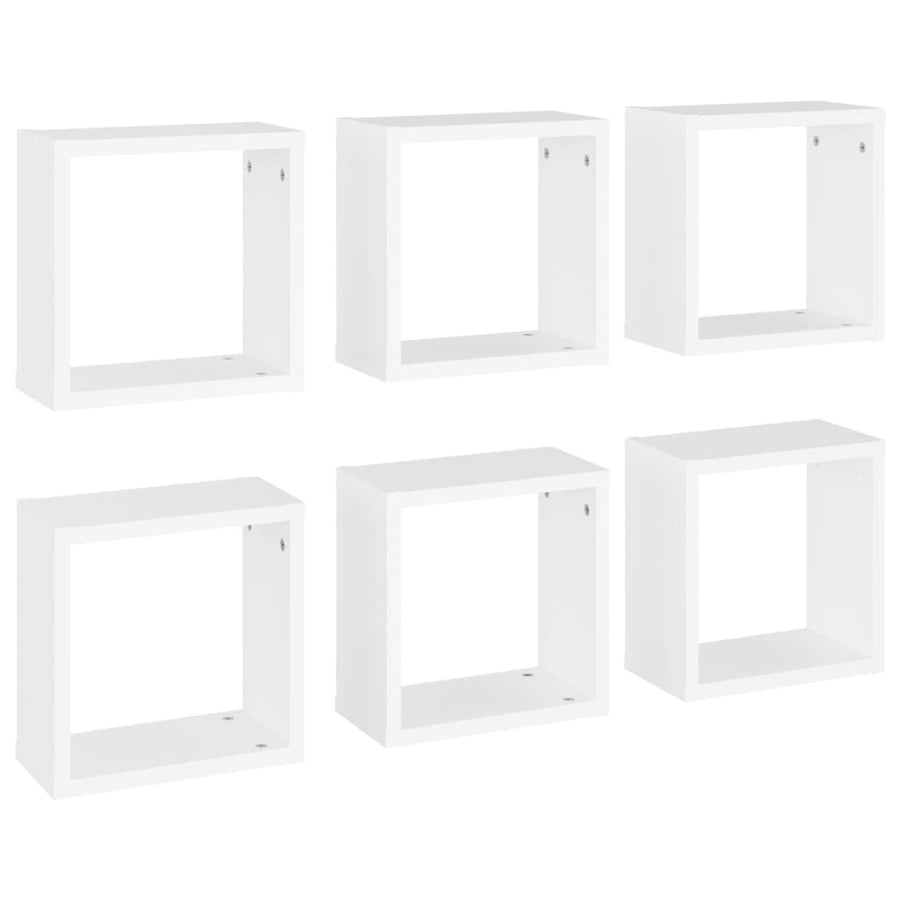 Wandschappen kubus 6 st 30x15x30 cm wit 6 30 x 15 x 30 cm