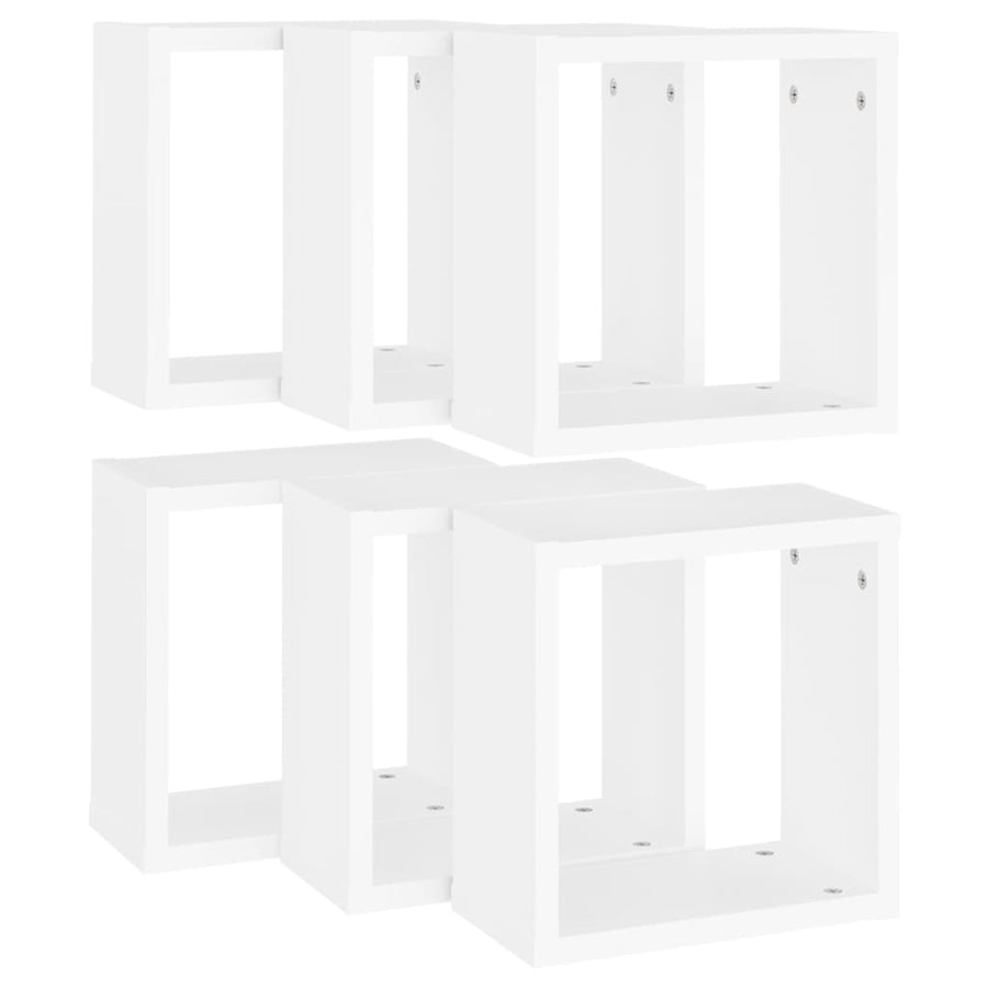 Wandschappen kubus 6 st 30x15x30 cm wit 6 30 x 15 x 30 cm