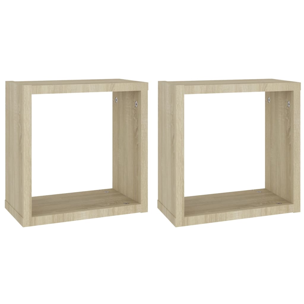 Wandschappen Kubus Kleurig Sonoma Eiken 2 30 x 15 x 30 cm