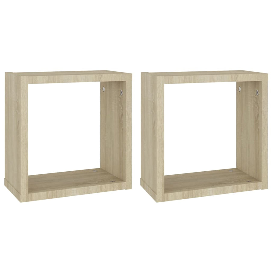 Wandschappen Kubus Kleurig Sonoma Eiken 2 30 x 15 x 30 cm