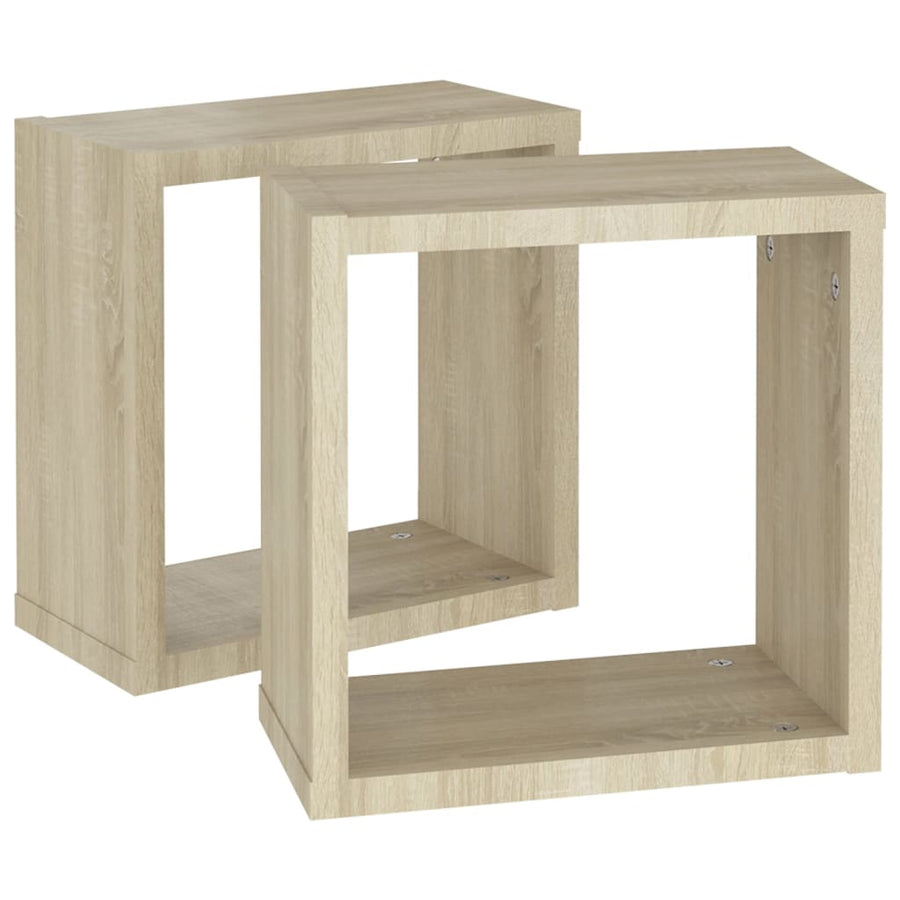 Wandschappen Kubus Kleurig Sonoma Eiken 2 30 x 15 x 30 cm