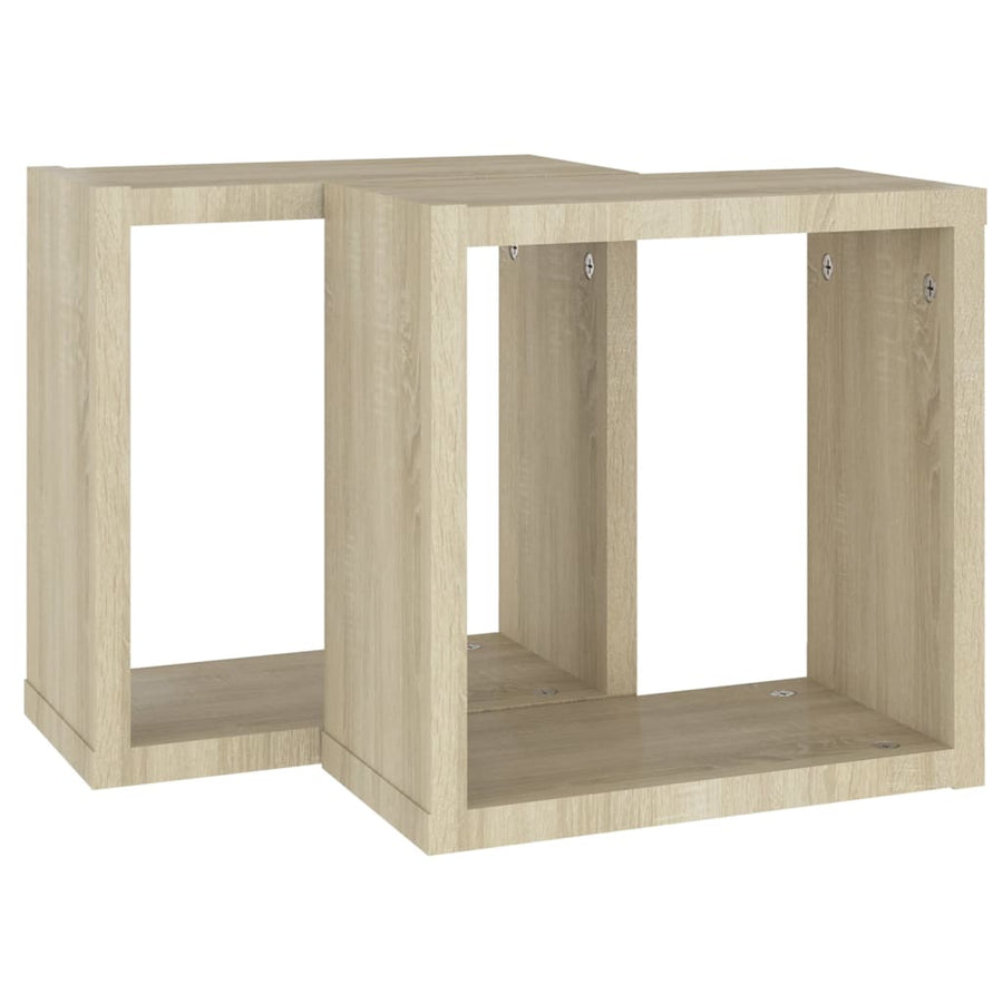 Wandschappen Kubus Kleurig Sonoma Eiken 2 30 x 15 x 30 cm