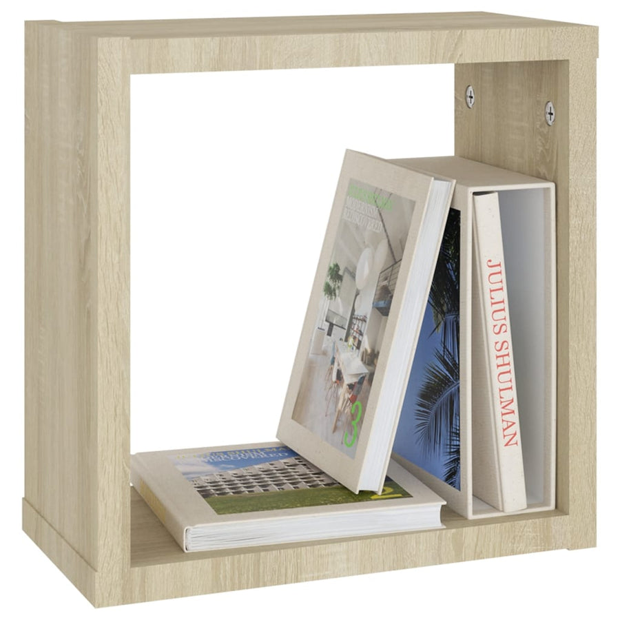 Wandschappen Kubus 4 St 30X15X30 Cm Sonoma Eikenkleurig Sonoma Eiken 30 x 15 x 30 cm