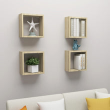 Wandschappen Kubus 4 St 30X15X30 Cm Sonoma Eikenkleurig Sonoma Eiken 30 x 15 x 30 cm