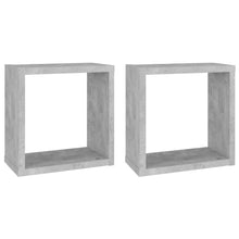 Wandschappen kubus 2 st 30x15x30 cm betongrijs