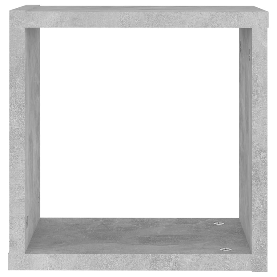 Wandschappen kubus 2 st 30x15x30 cm betongrijs