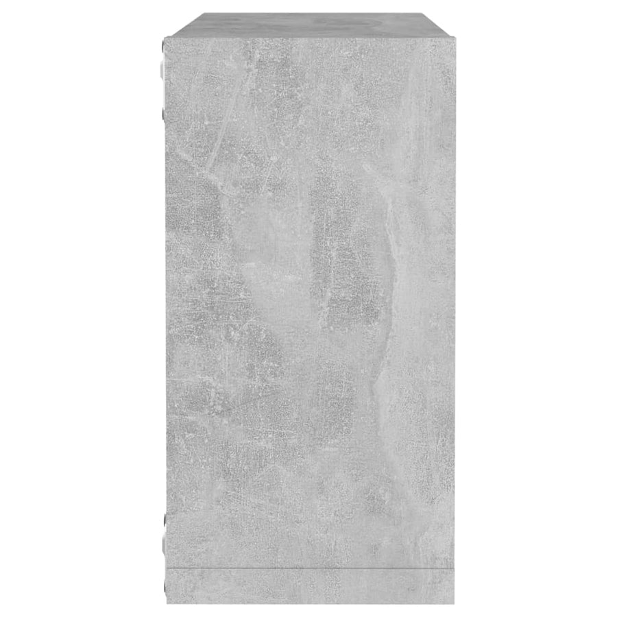 Wandschappen kubus 2 st 30x15x30 cm betongrijs