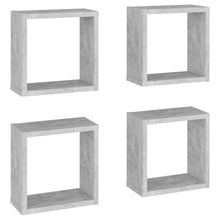Wandschappen kubus 4 st 30x15x30 cm betongrijs