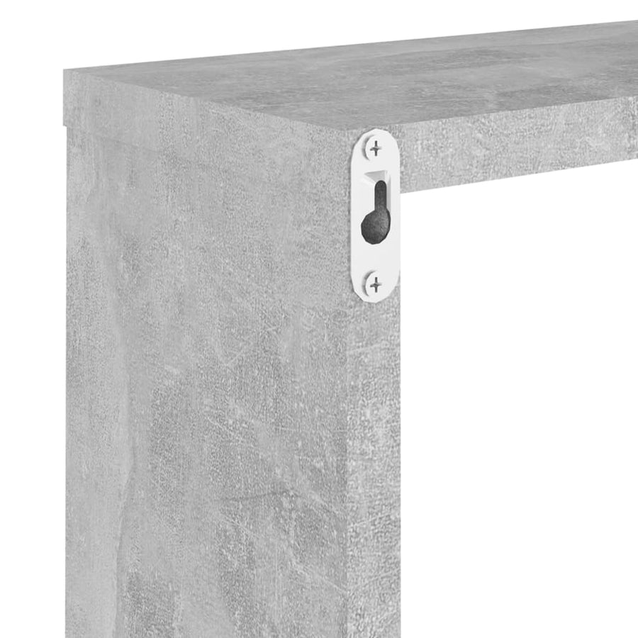 Wandschappen kubus 4 st 30x15x30 cm betongrijs