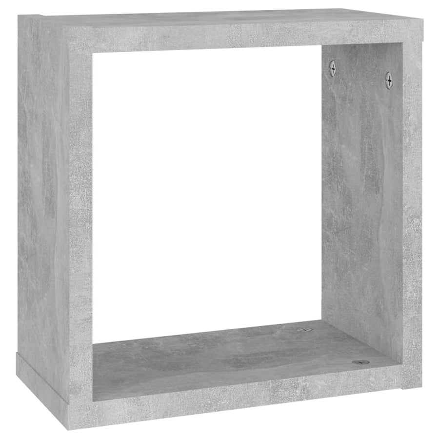 Wandschappen kubus 6 st 30x15x30 cm betongrijs