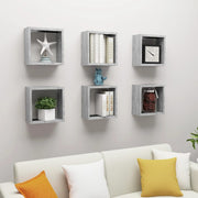 Wandplank kubus 30x15x30 cm 6 st betongrijs