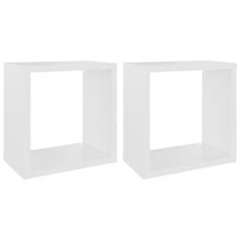 Wandschappen kubus 2 st 26x15x26 cm wit