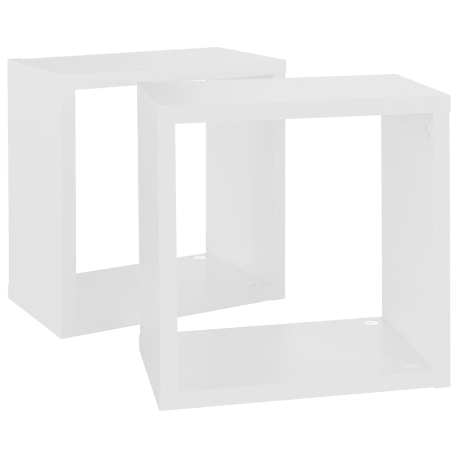 Wandschappen kubus 2 st 26x15x26 cm wit