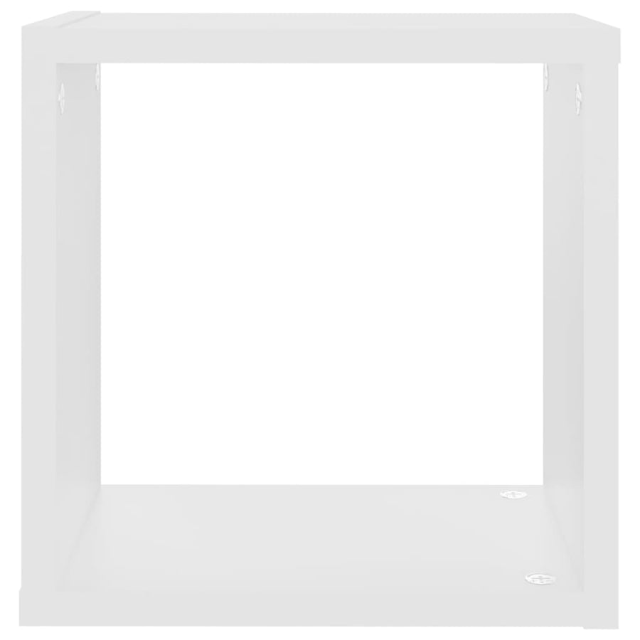 Wandschappen kubus 2 st 26x15x26 cm wit