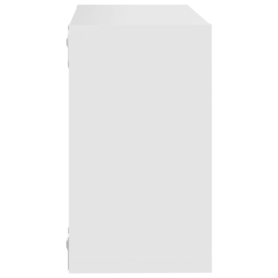 Wandschappen kubus 2 st 26x15x26 cm wit