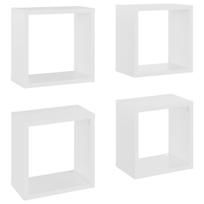 Wandschappen kubus 4 st 26x15x26 cm wit