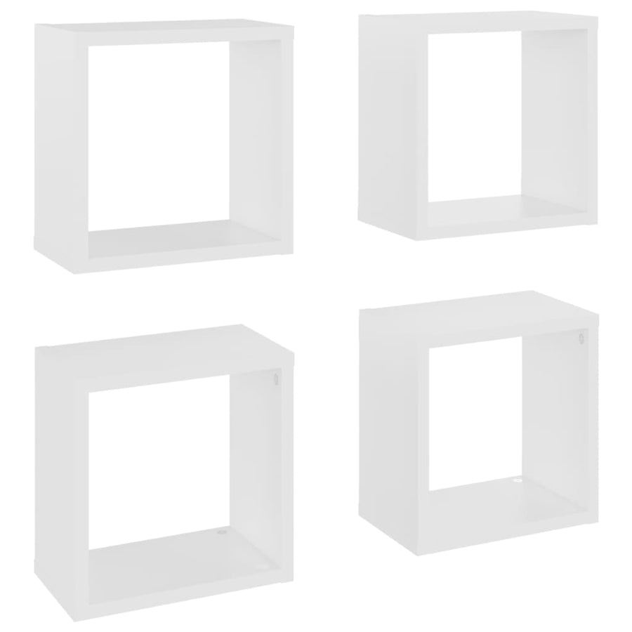 Wandschappen kubus 4 st 26x15x26 cm wit