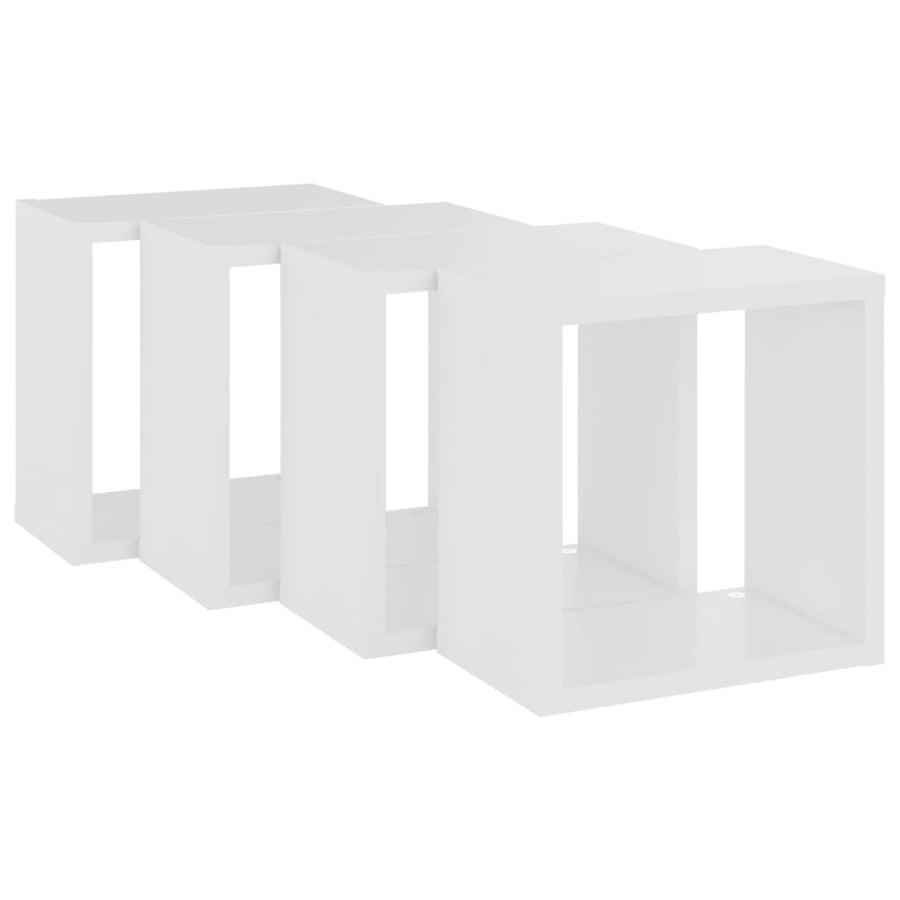 Wandschappen kubus 4 st 26x15x26 cm wit