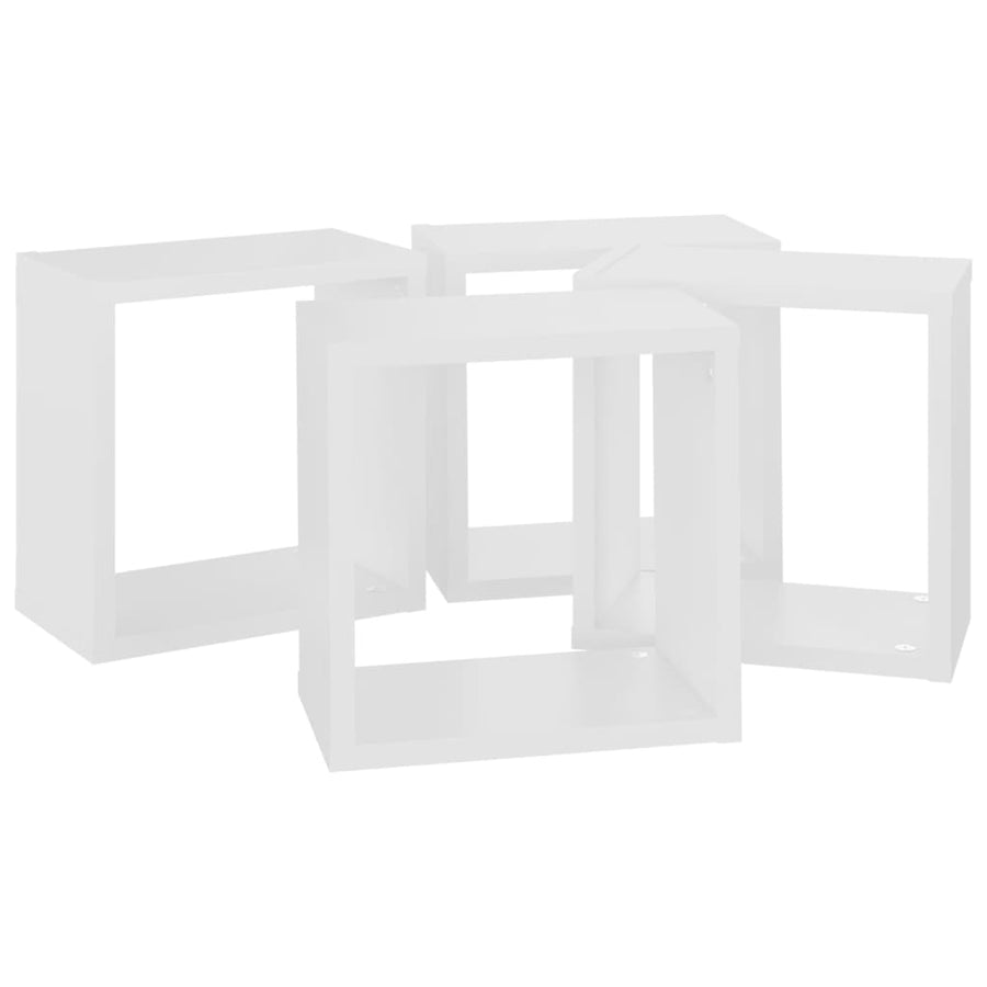 Wandschappen kubus 4 st 26x15x26 cm wit