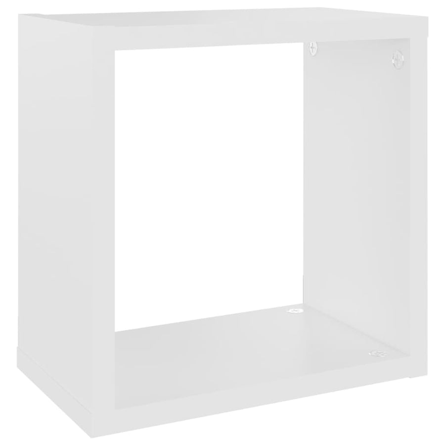 Wandschappen kubus 4 st 26x15x26 cm wit