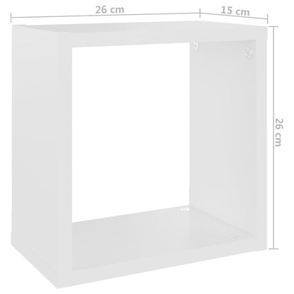 Wandschappen kubus 4 st 26x15x26 cm wit