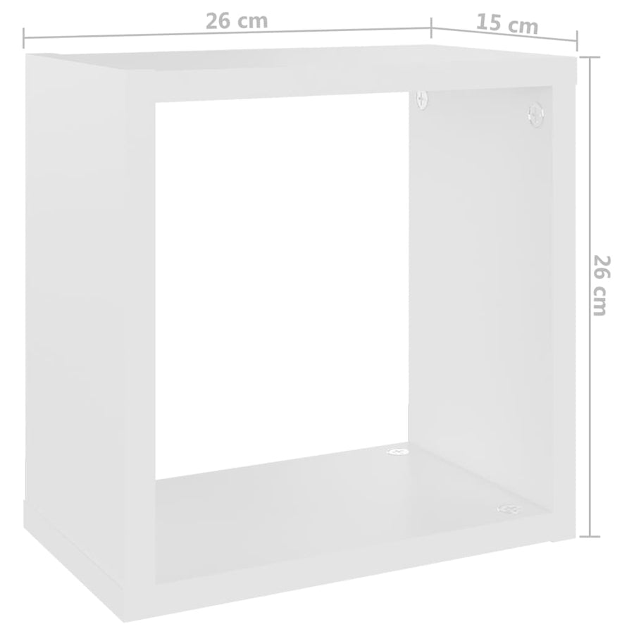 Wandschappen kubus 4 st 26x15x26 cm wit
