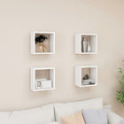 Wandschappen kubus 4 st 26x15x26 cm wit