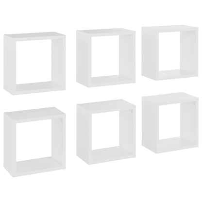 Wandschappen kubus 6 st 26x15x26 cm wit