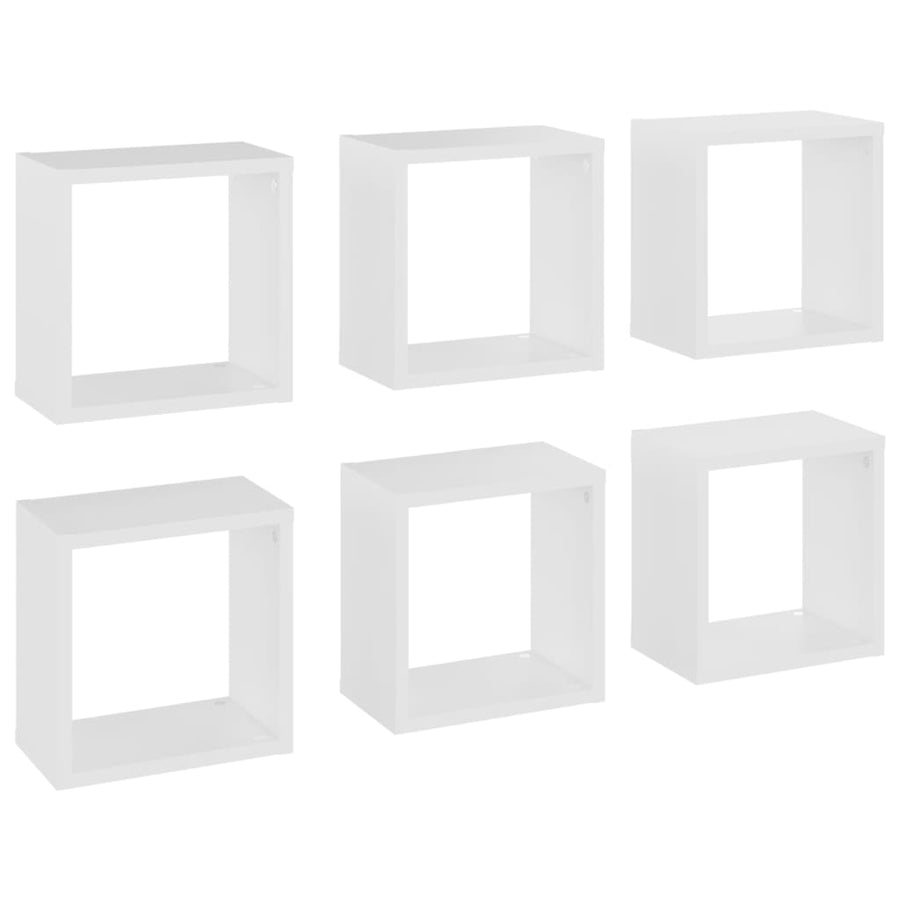 Wandschappen kubus 6 st 26x15x26 cm wit