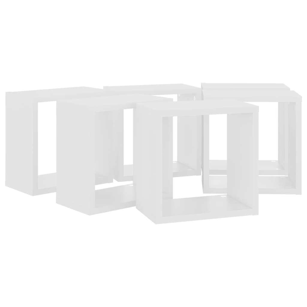 Wandschappen kubus 6 st 26x15x26 cm wit