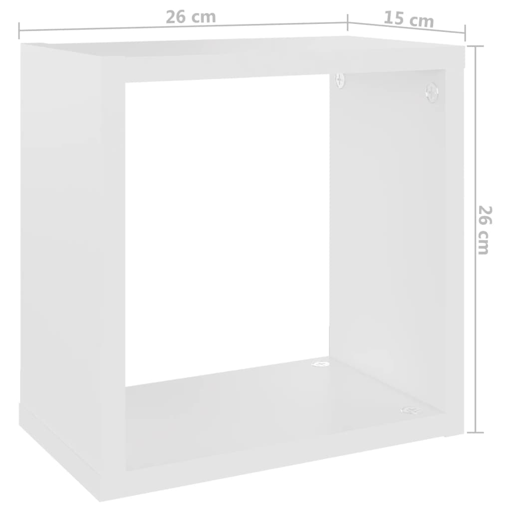 Wandschappen kubus 6 st 26x15x26 cm wit