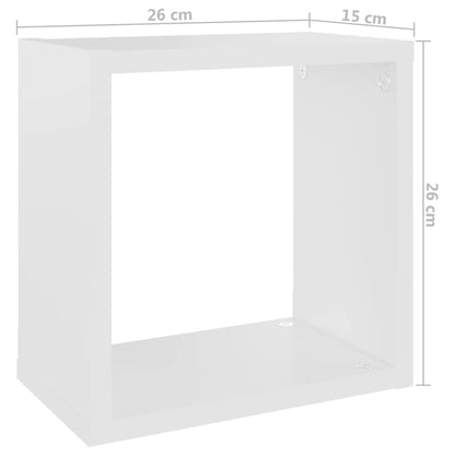 Wandschappen kubus 6 st 26x15x26 cm wit