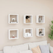 Wandschappen kubus 6 st 26x15x26 cm wit