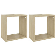 Wandschappen kubus 2 st 26x15x26 cm sonoma eikenkleurig