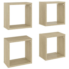 Wandschappen kubus 4 st 26x15x26 cm sonoma eikenkleurig