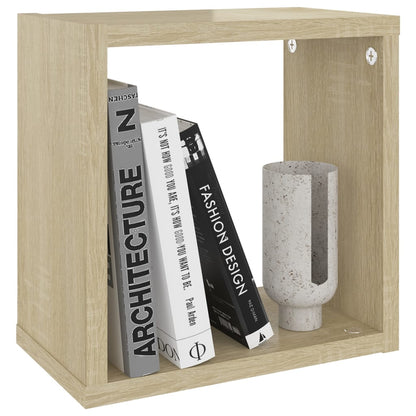 Wandschappen kubus 4 st 26x15x26 cm sonoma eikenkleurig