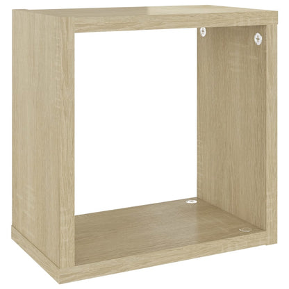 Wandschappen kubus 4 st 26x15x26 cm sonoma eikenkleurig