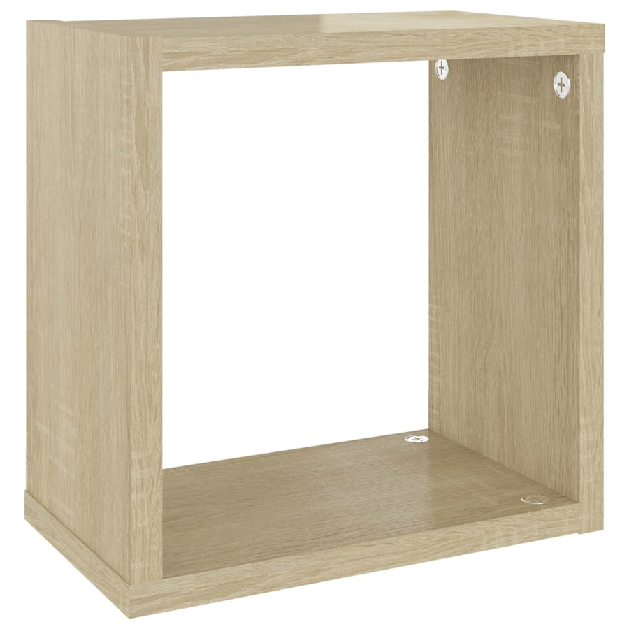 Wandschappen kubus 4 st 26x15x26 cm sonoma eikenkleurig