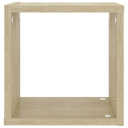 Wandschappen kubus 4 st 26x15x26 cm sonoma eikenkleurig