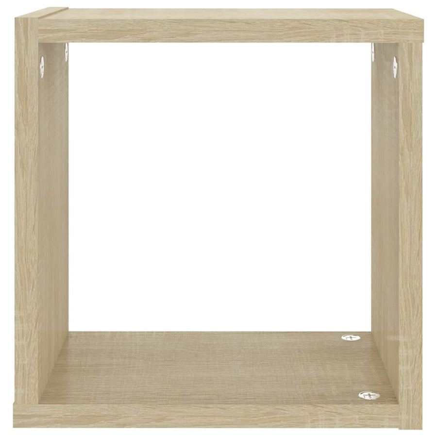Wandschappen kubus 4 st 26x15x26 cm sonoma eikenkleurig