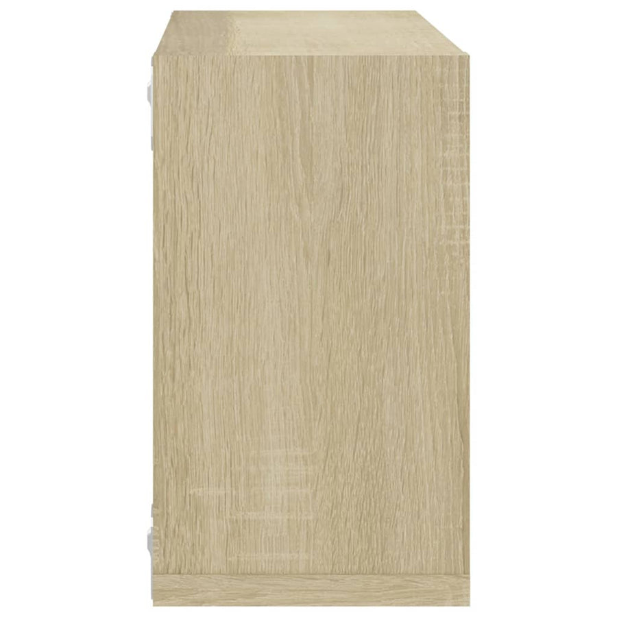 Wandschappen kubus 4 st 26x15x26 cm sonoma eikenkleurig