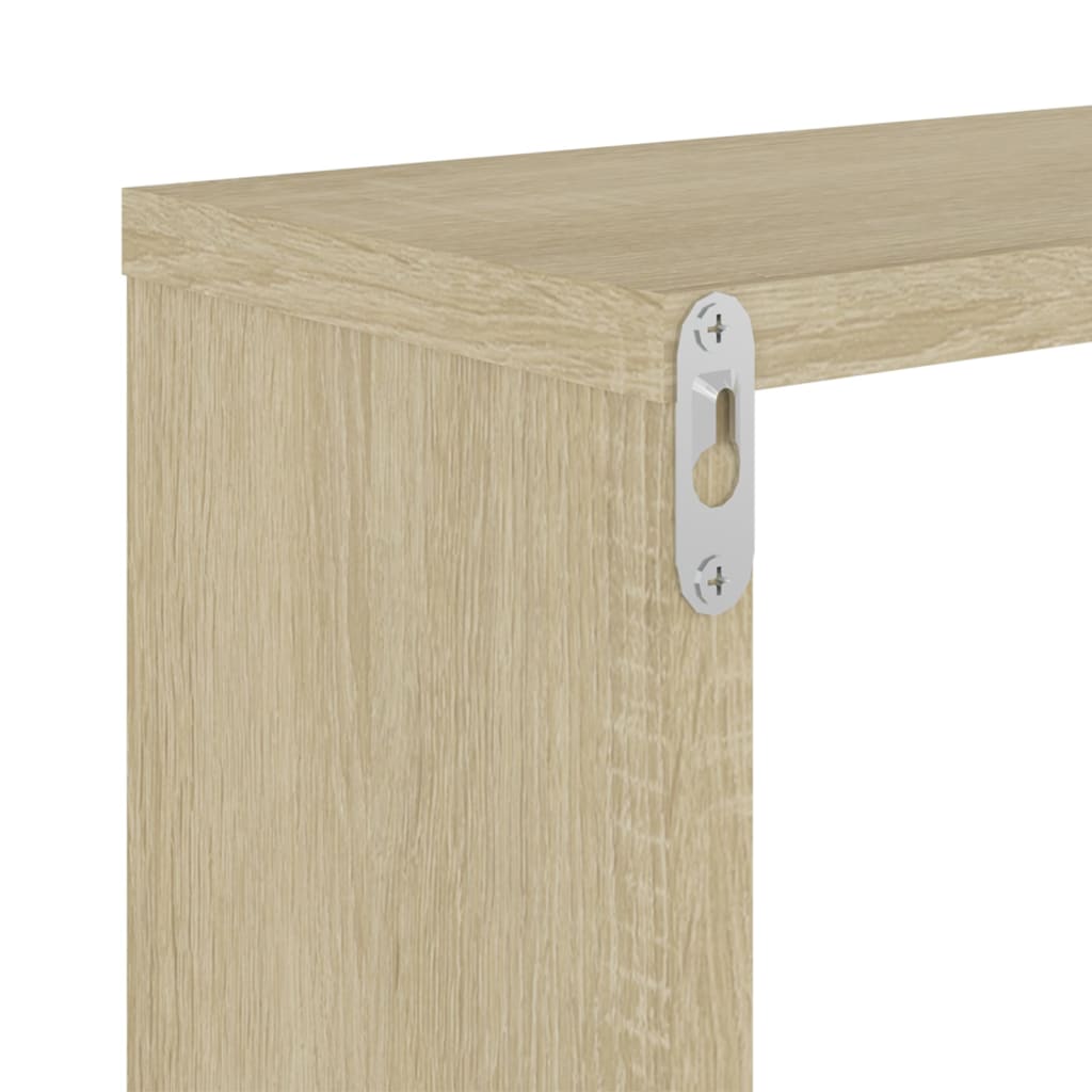 Wandschappen kubus 4 st 26x15x26 cm sonoma eikenkleurig