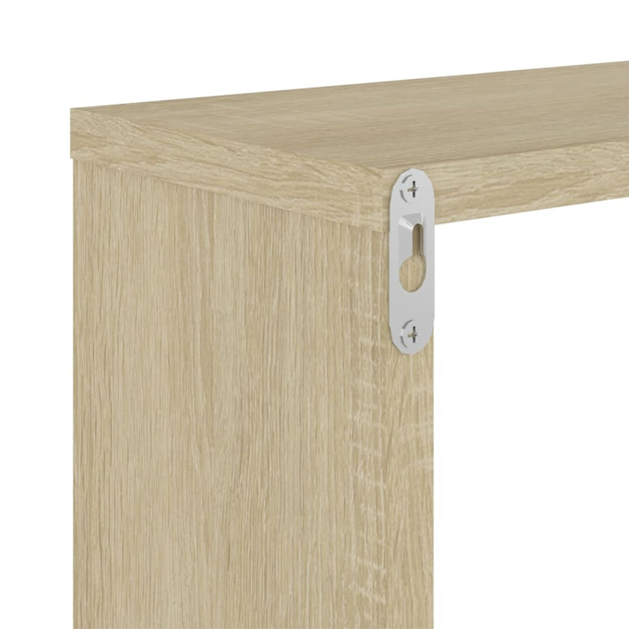 Wandschappen kubus 4 st 26x15x26 cm sonoma eikenkleurig