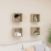 Wandschappen kubus 4 st 26x15x26 cm sonoma eiken