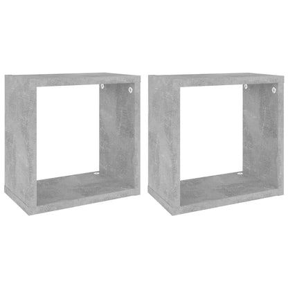 Wandschappen kubus 2 st 26x15x26 cm betongrijs