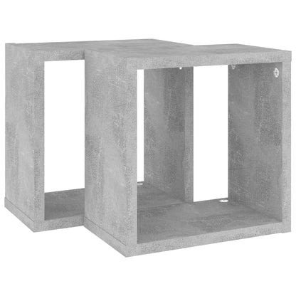 Wandschappen kubus 2 st 26x15x26 cm betongrijs