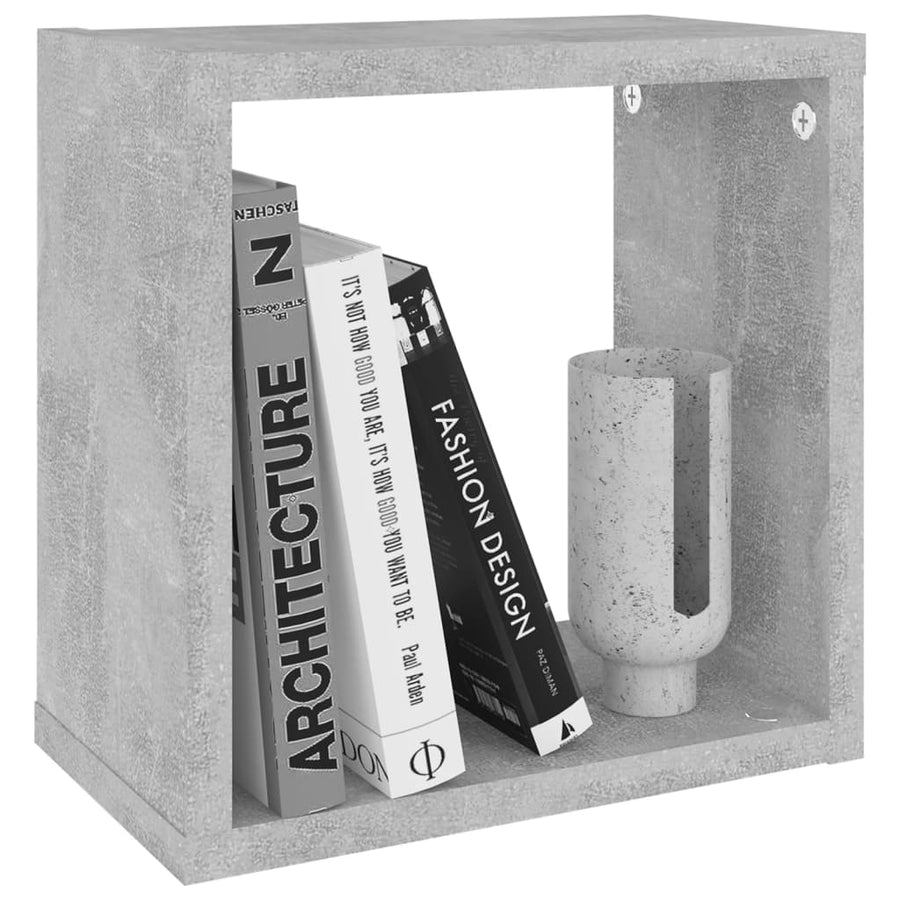 Wandschappen kubus 4 st 26x15x26 cm betongrijs