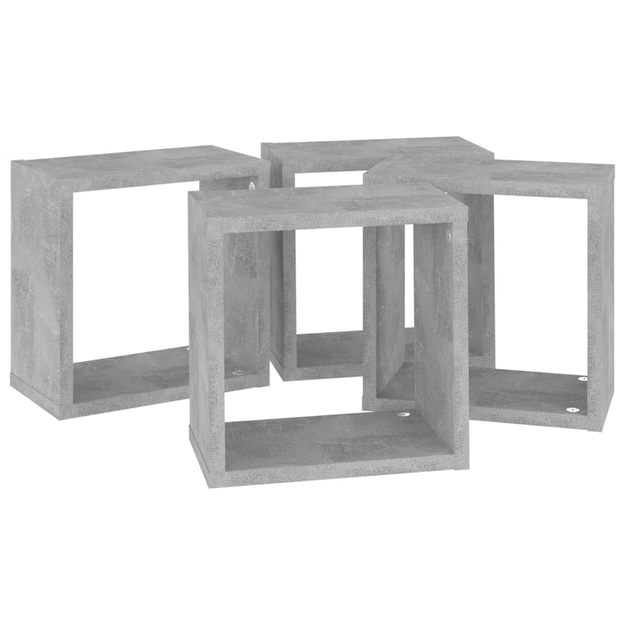 Wandschappen kubus 4 st 26x15x26 cm betongrijs
