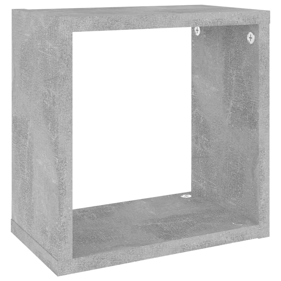 Wandschappen kubus 4 st 26x15x26 cm betongrijs